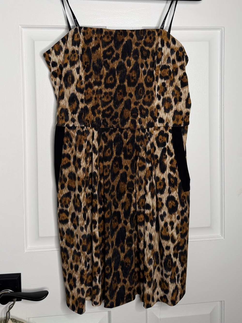 Joseph Ribkoff Cheetah Strapless Mini Dress with pockets